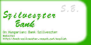 szilveszter bank business card